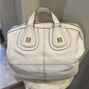 Givenchy Cream Leather Satchel with Gold Hardware